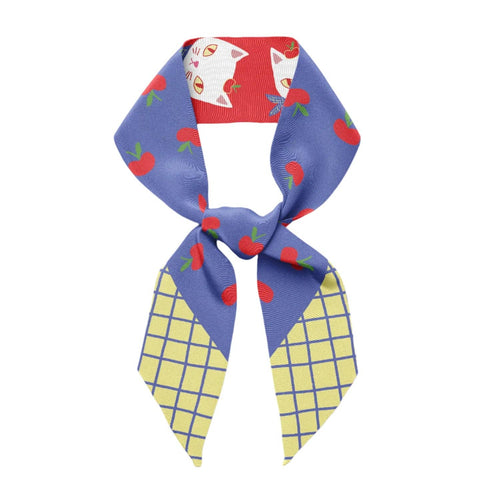 Apple Cat Twilly Ribbon Scarf