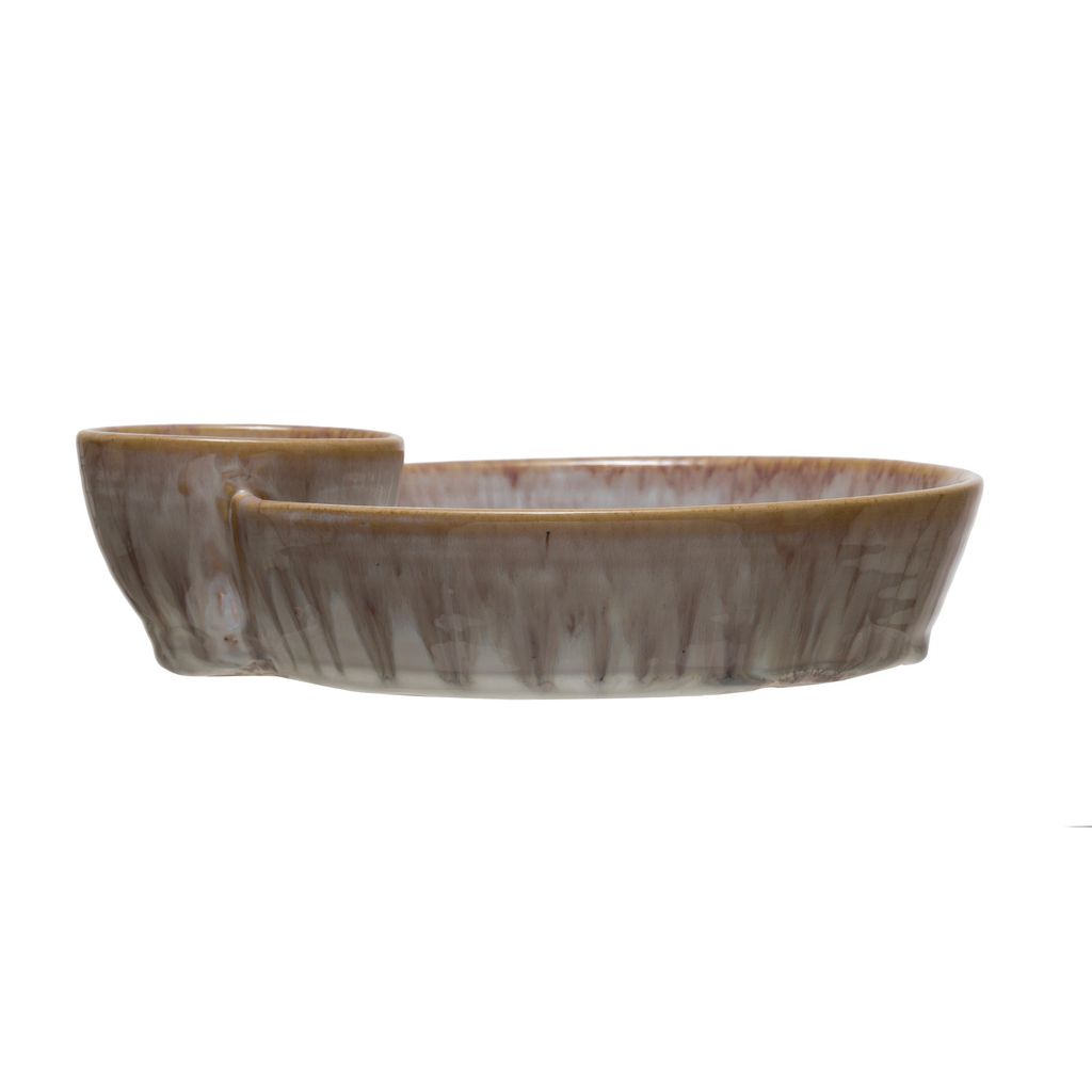 Stoneware Serving Dish w/ 2 Sections image 2