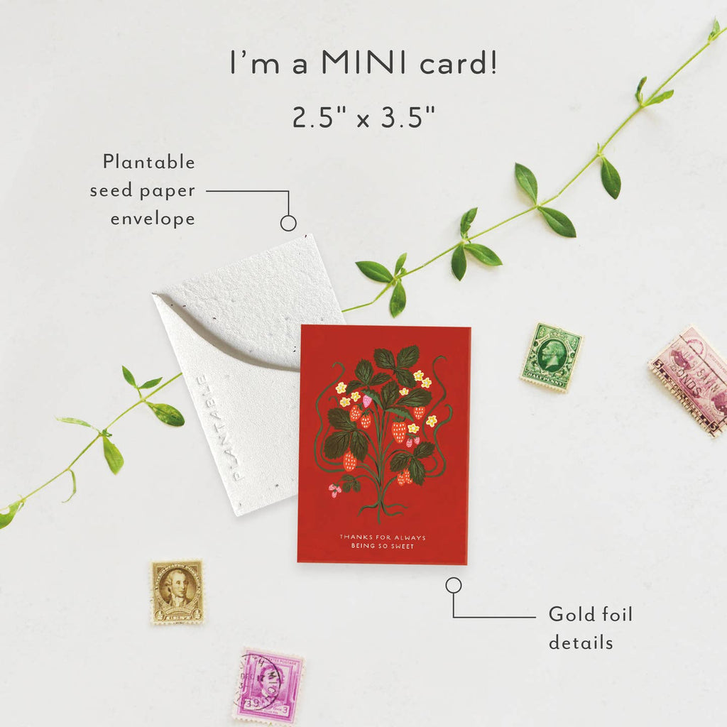 Sweet Strawberry - Thank You Card (Mini) image 1
