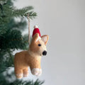 Felt Ornament - Corgi w/ Christmas Hat image 0
