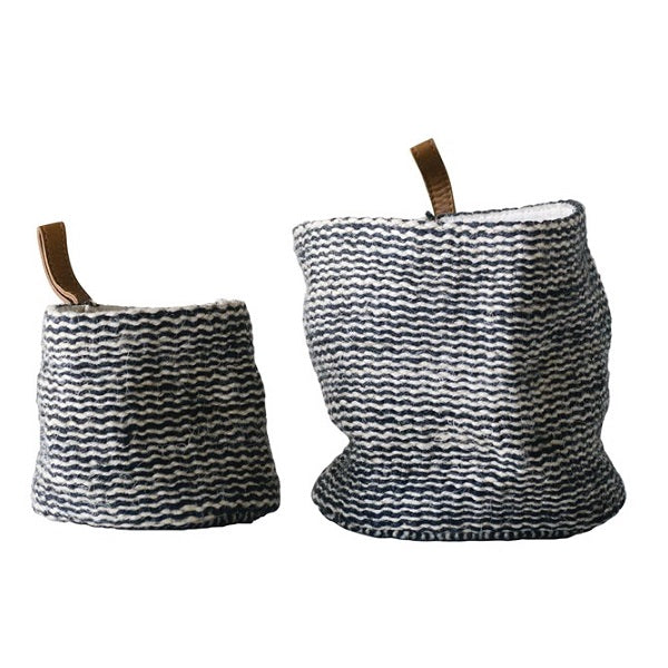 Jute Baskets w/ Leather Loop image 1