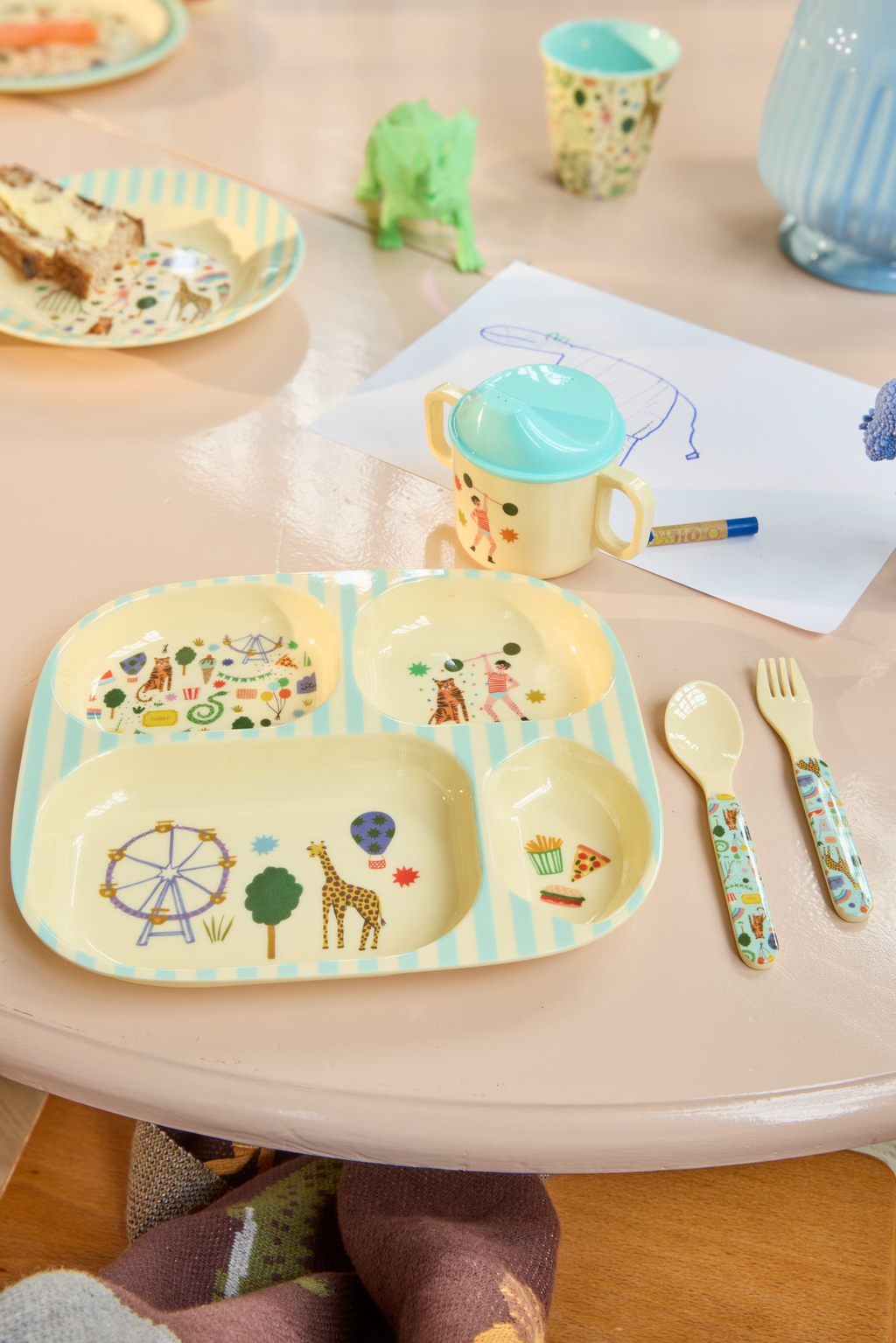 Melamine Baby Dinner 4 pcs Set - Blue