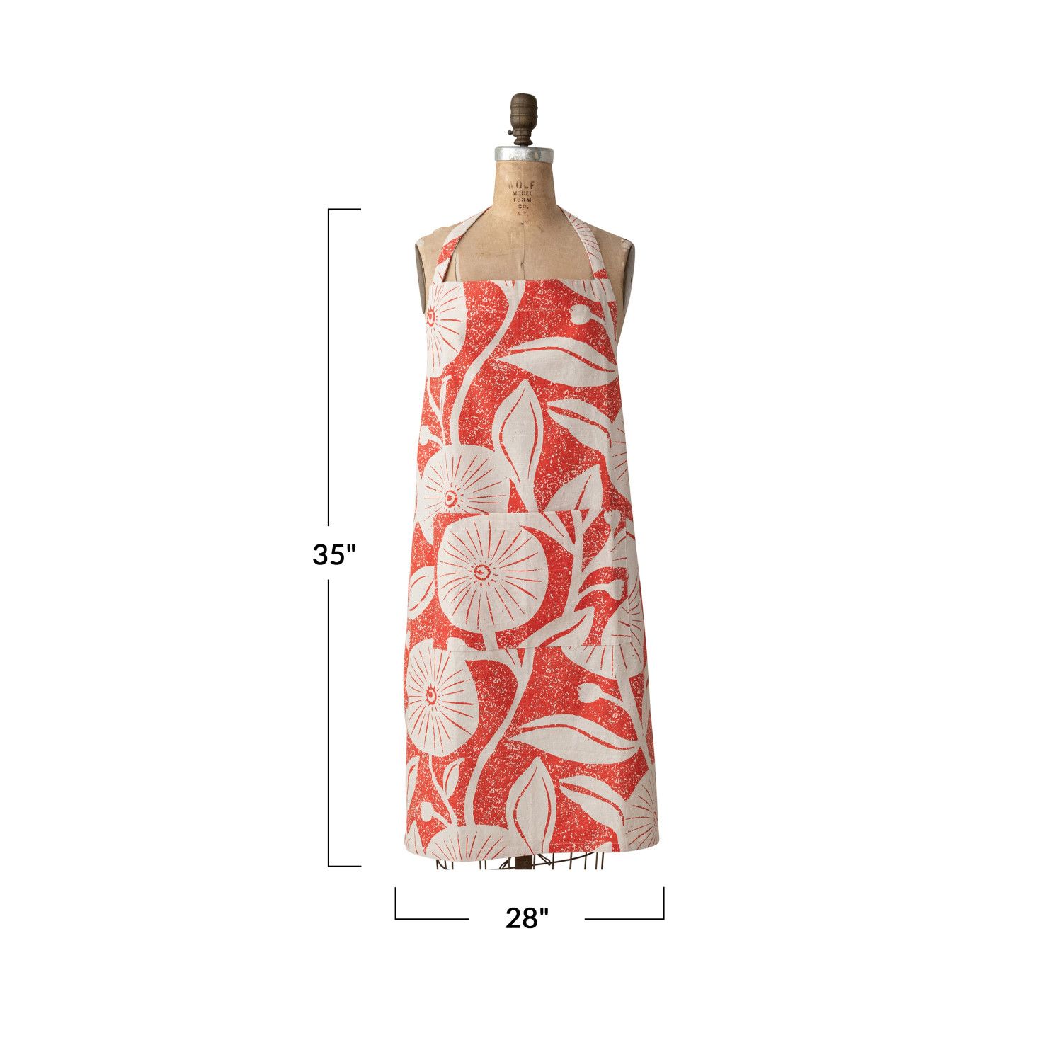 Crossback Apron w/ Floral Pattern & Pocket image 4
