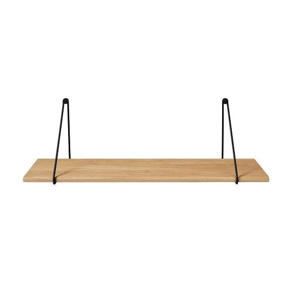 Oak Shelf W Black Brackets image 0