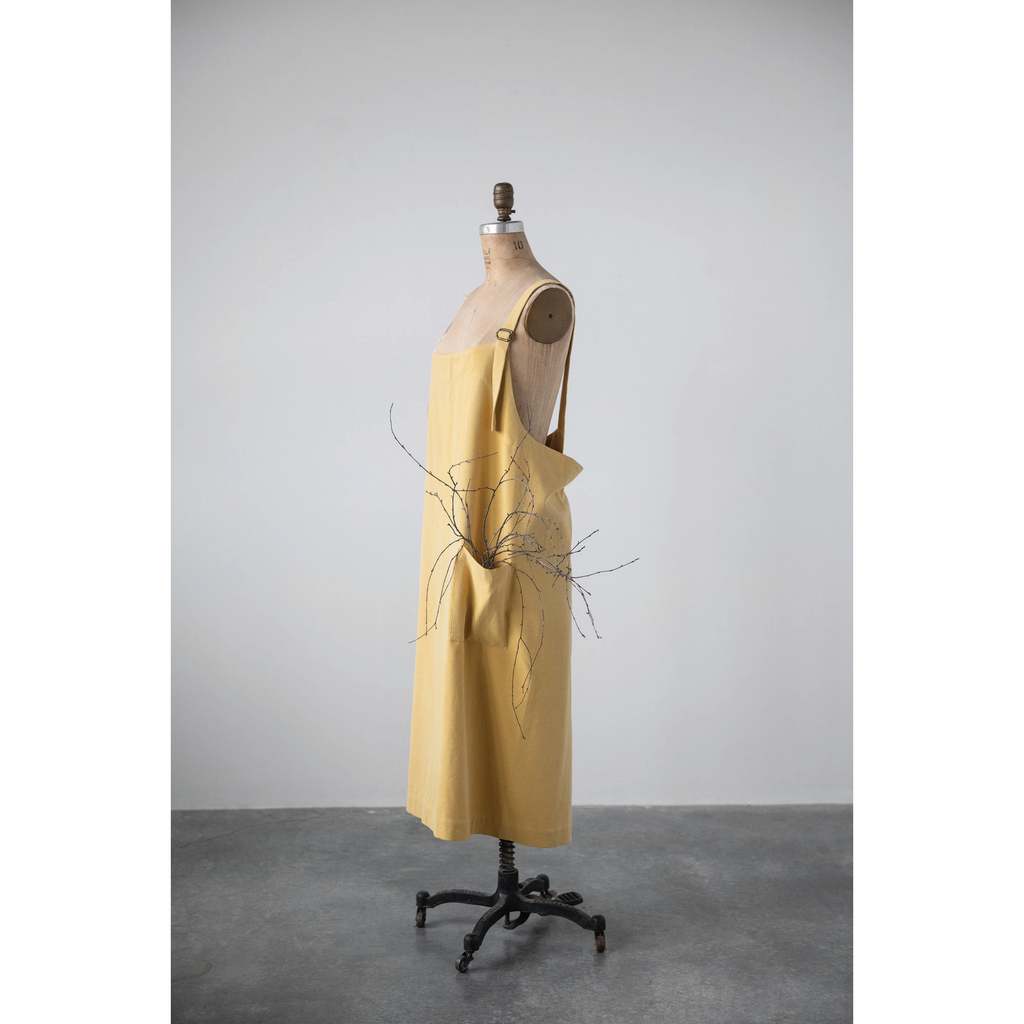 Cotton Cross Back Apron - Yellow image 2