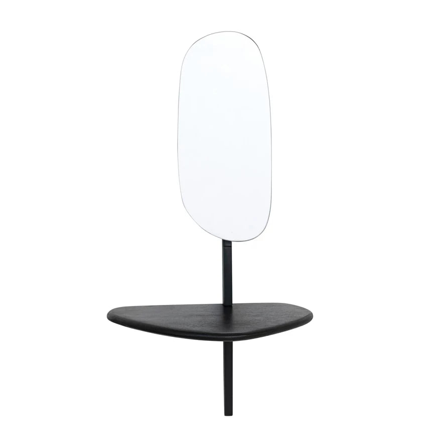 Organic Wall Mirror w/ Shelf image 0