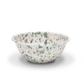 Catalina Enamelware Small Serving Bowl: Mint Hibiscus