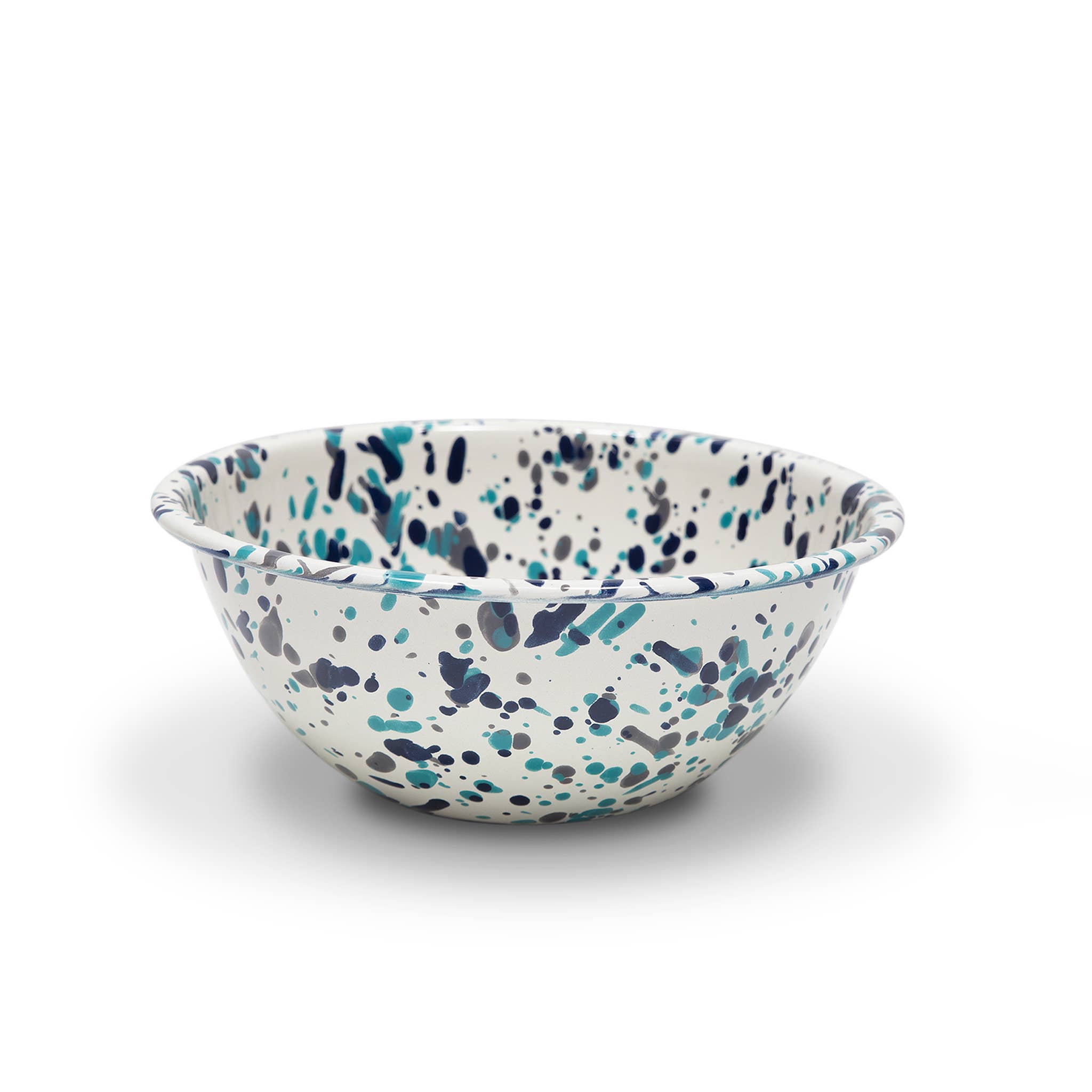 Catalina Enamelware Small Serving Bowl: Blue Tides