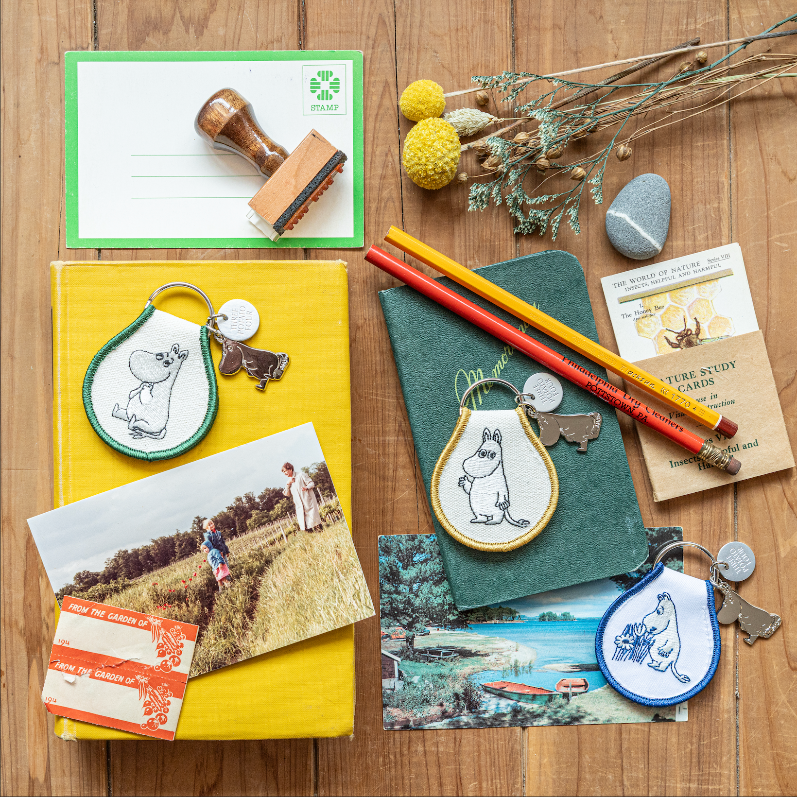 Moomintroll Wave Patch Keychain + Charm