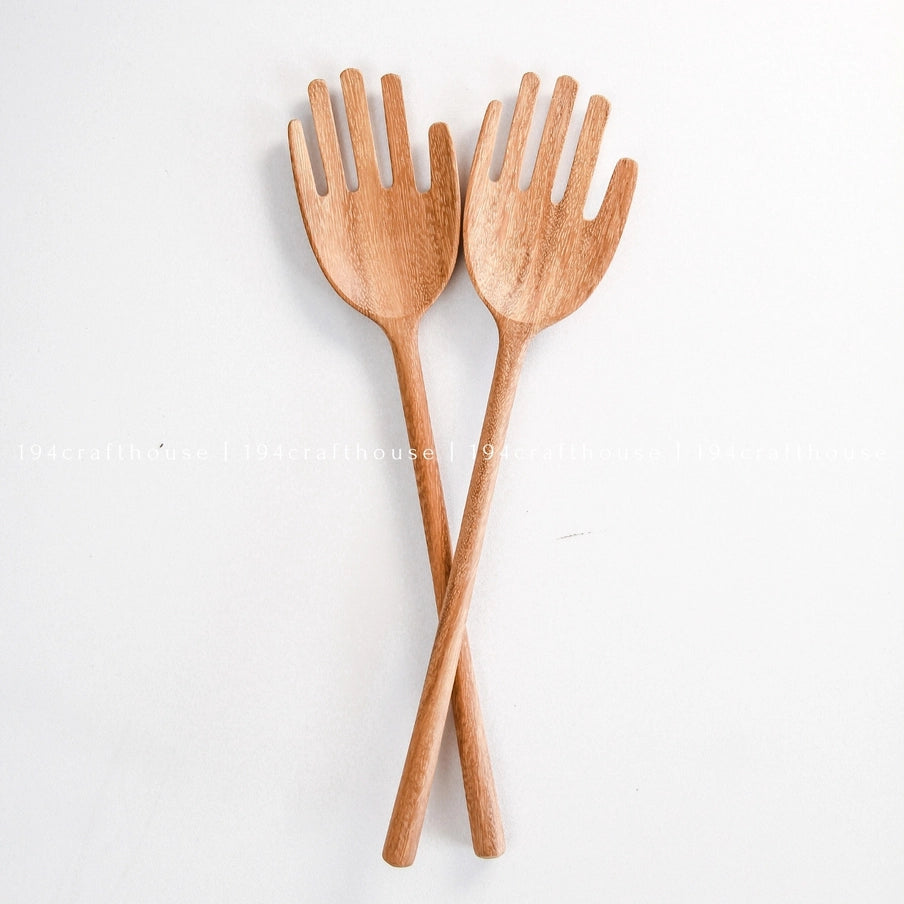 Hand Shaped Wooden Salad Spoon image 1