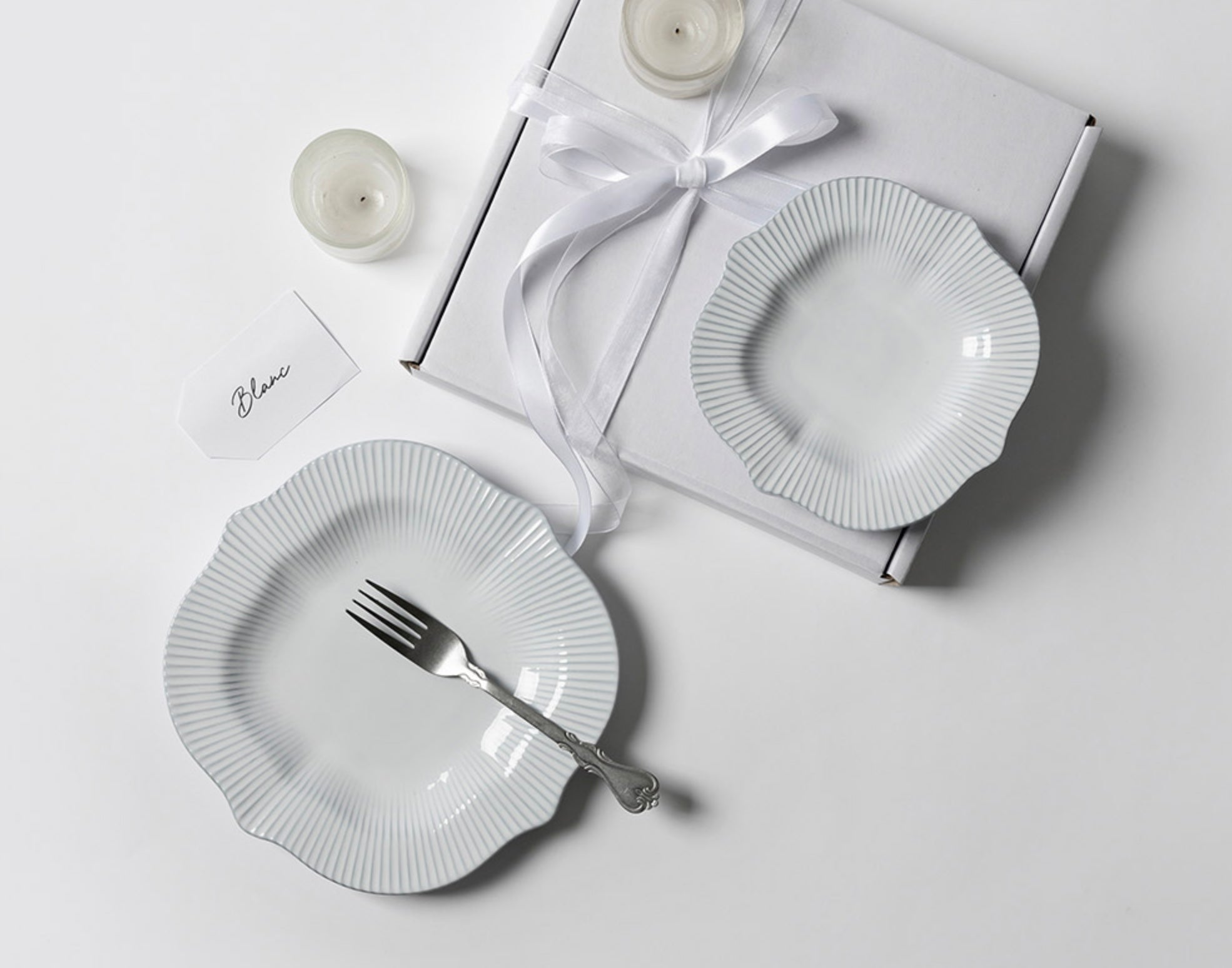 Blanc Pleats Plate Set image 4