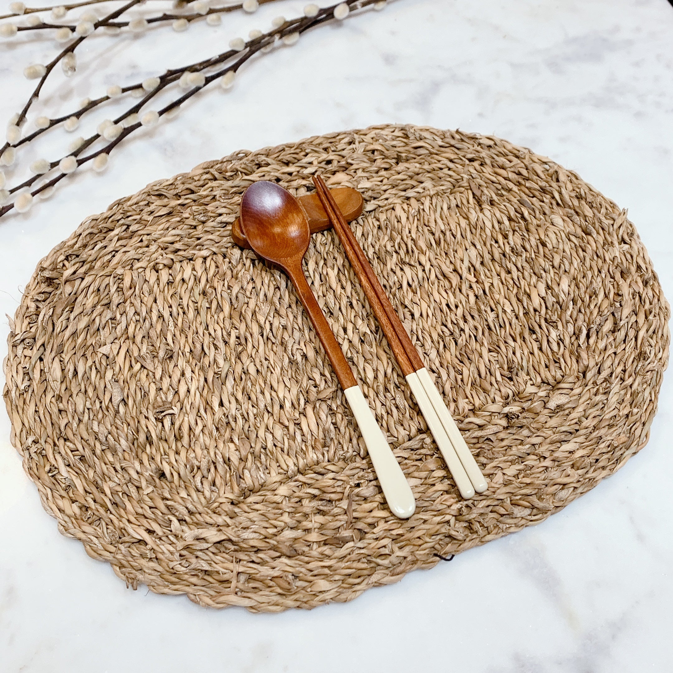 Pastel Wood Flatware Set image 1