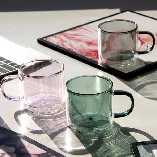 Colored Double Wall Glass Mug image 8