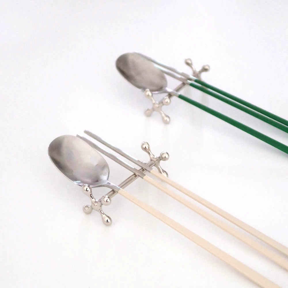 Stainless Spoon & Chopstick Rest - Cross image 1