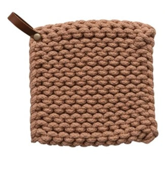 Crocheted Pot Holder w/ Leather Loop image 4
