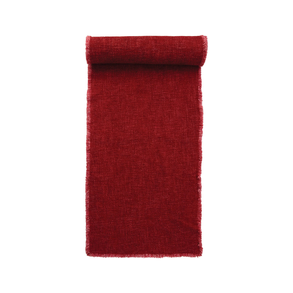 Linen Blend Table Runner - Red / 108"L x 14"W image 0