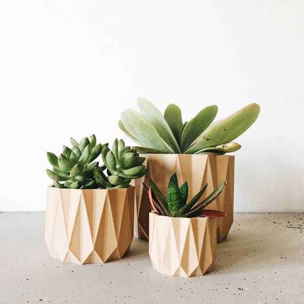Natural Wood Planter image 0