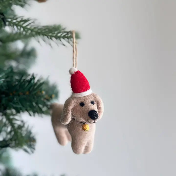 Felt Ornament - Dachshund w/ Christmas Hat image 1