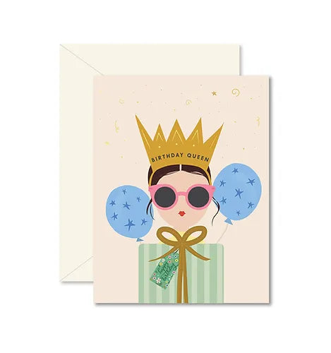 Birthday Queen Brunette Greeting Card image 0