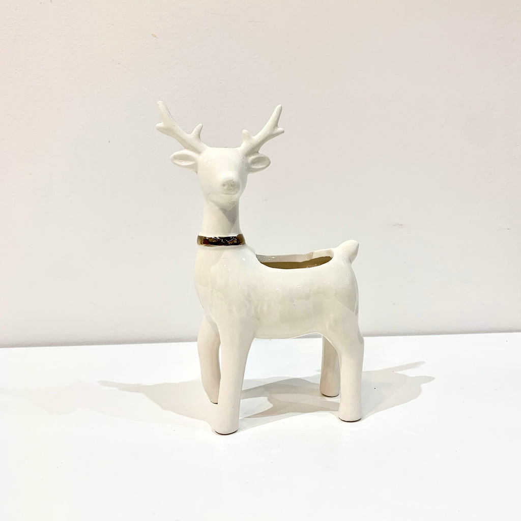 Stoneware Reindeer Planter image 0