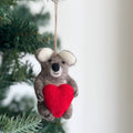 Felt Ornament - Koala Holding Heart image 0