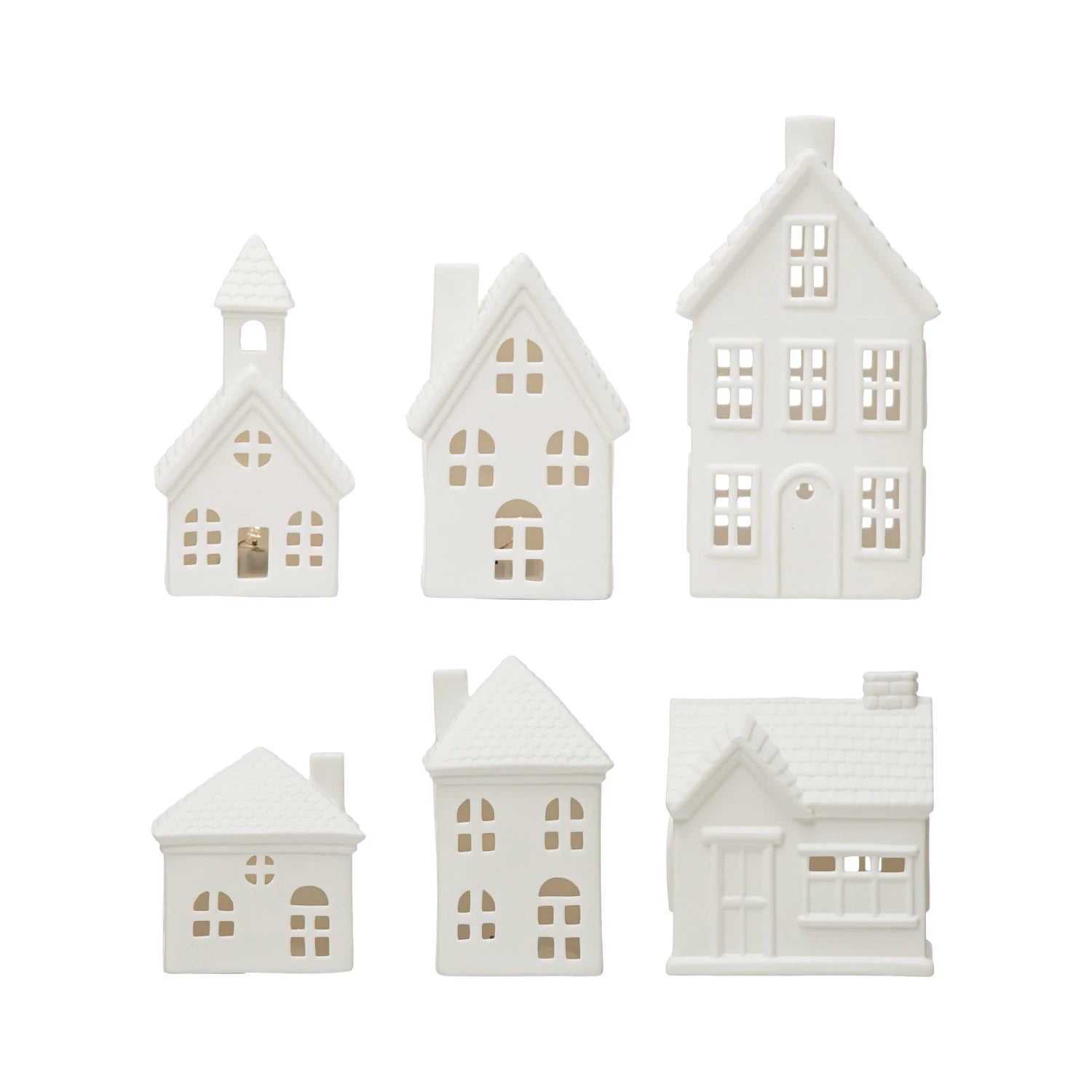 Stoneware Bisque Houses w/ LED Lights  image 0