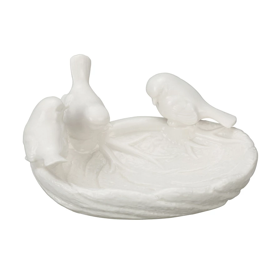 Ceramic Leaf Dish with Birds image 0
