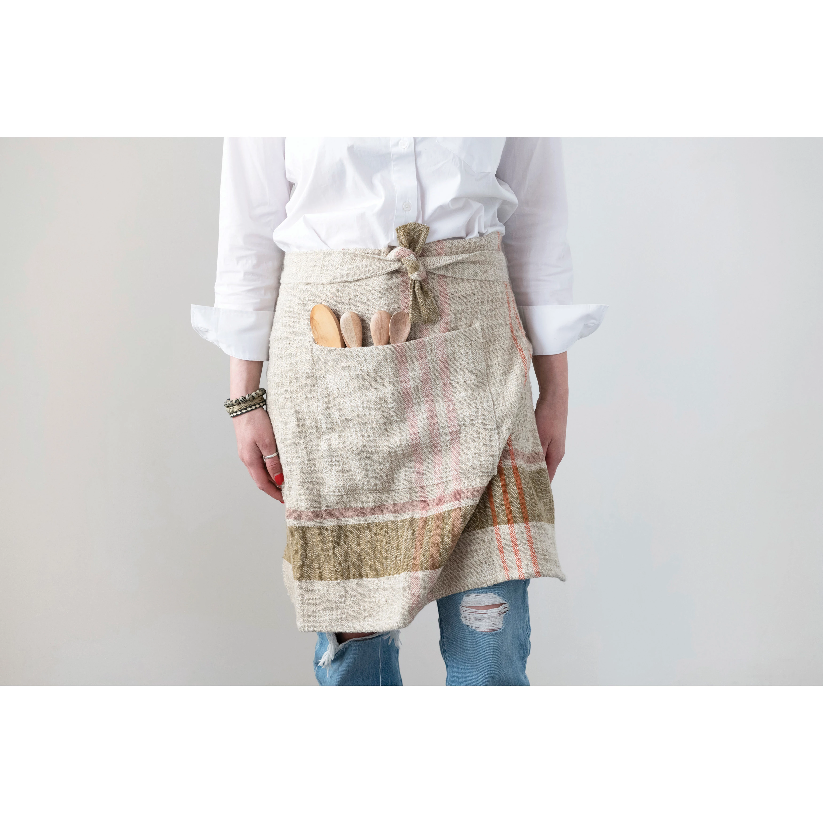 Linen Striped Waist Apron image 1