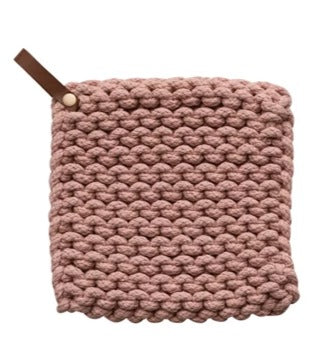 Crocheted Pot Holder w/ Leather Loop image 6