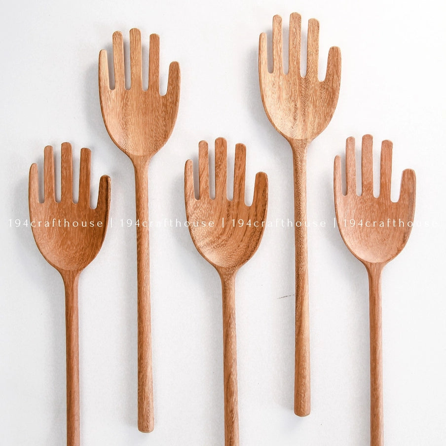 Hand Shaped Wooden Salad Spoon image 4