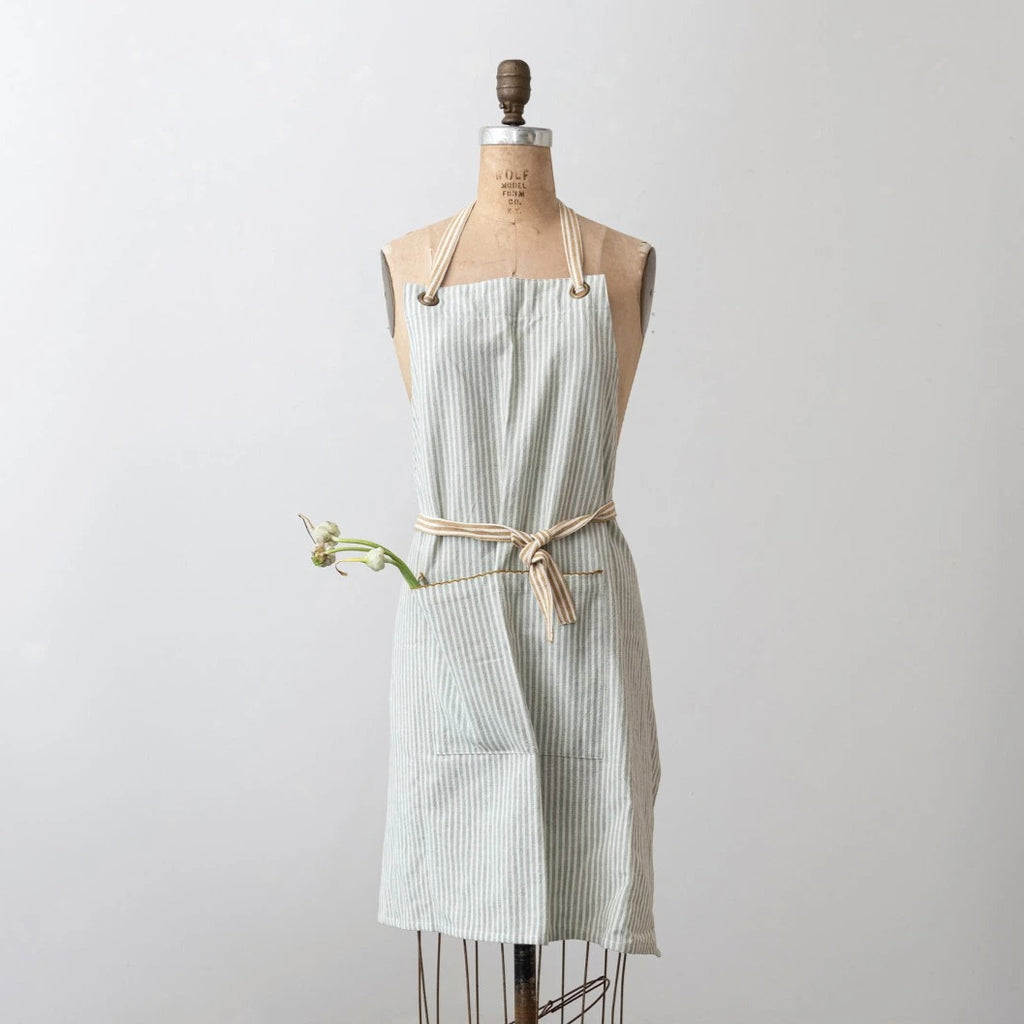 Woven Cotton Apron w/ Stripes & Pocket image 0