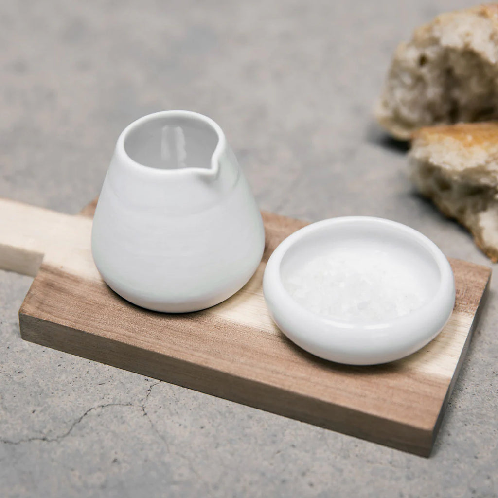Oil And Salt Pots w/ Acacia Tray image 3
