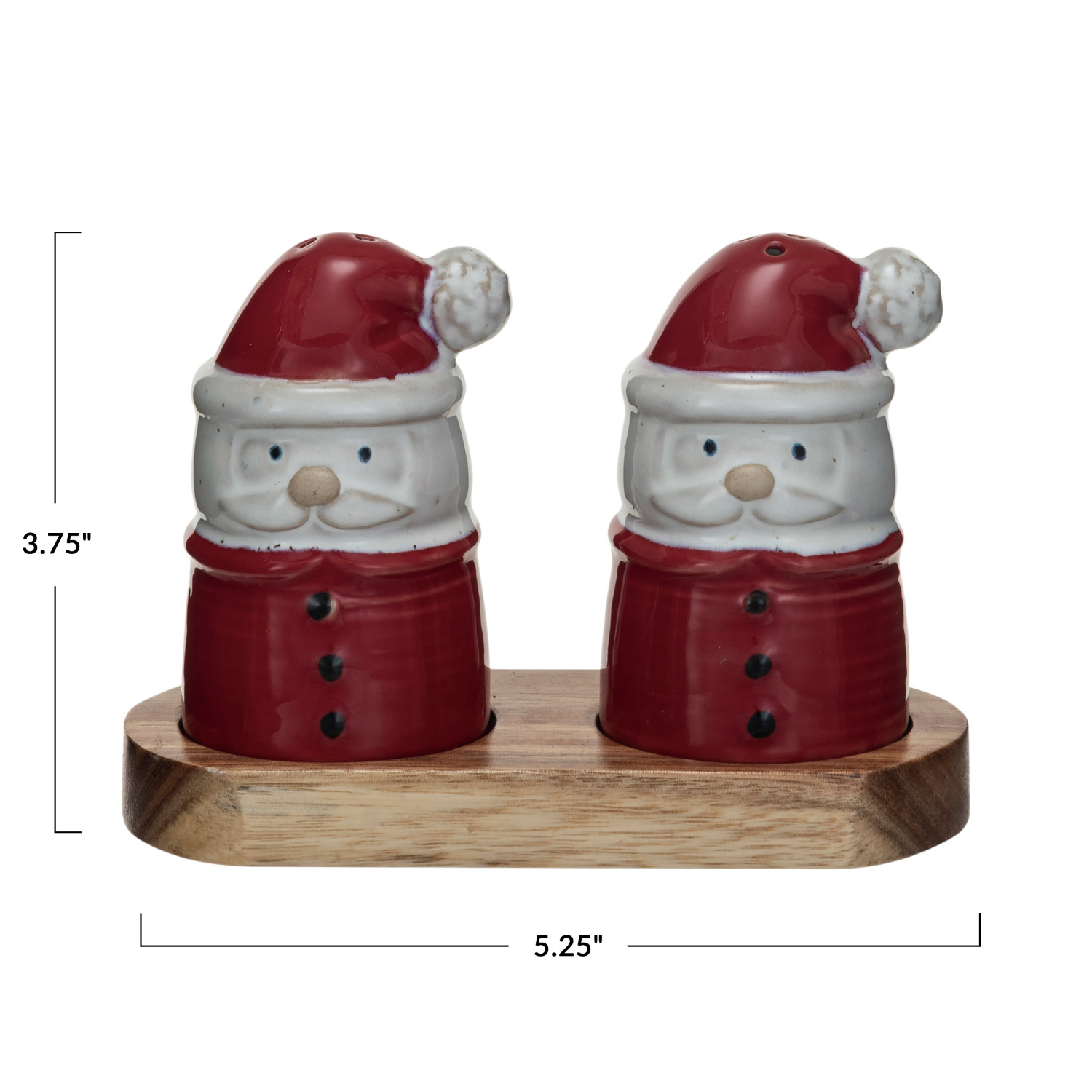 Stoneware Santa Shaped Salt & Pepper Shakers image 2