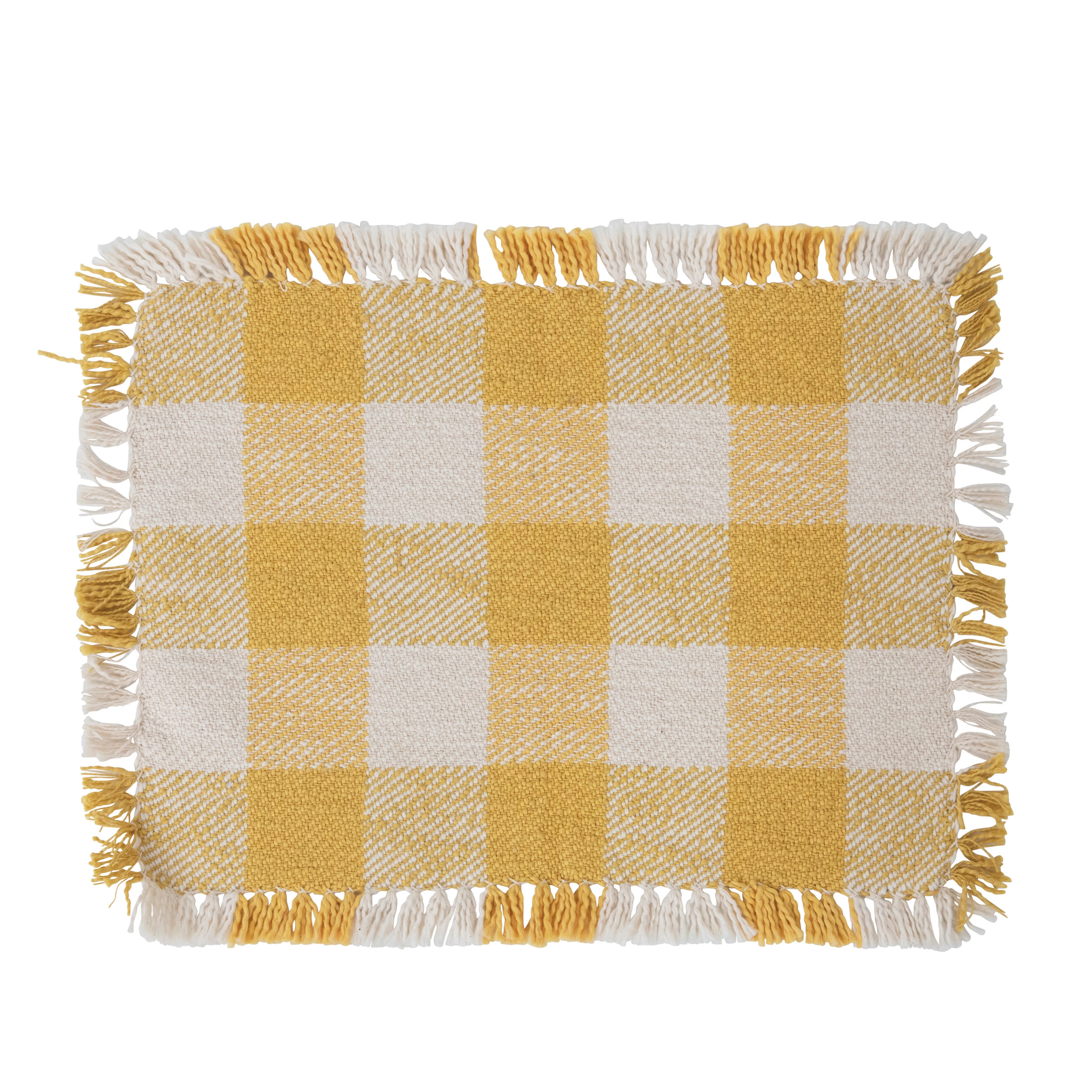 Cotton Placemat with Buffalo Check and Fringe image 0