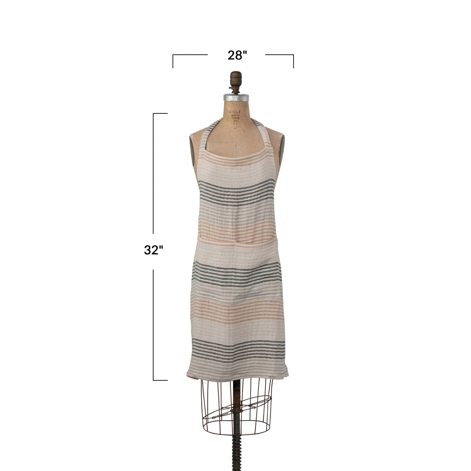 Woven Cotton Apron w/ 2 Pockets image 3