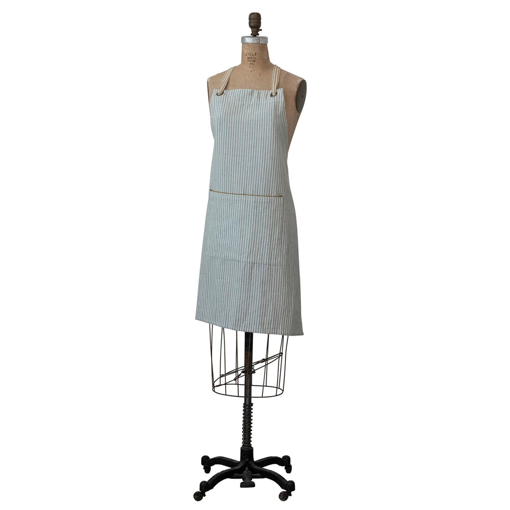 Woven Cotton Apron w/ Stripes & Pocket image 2