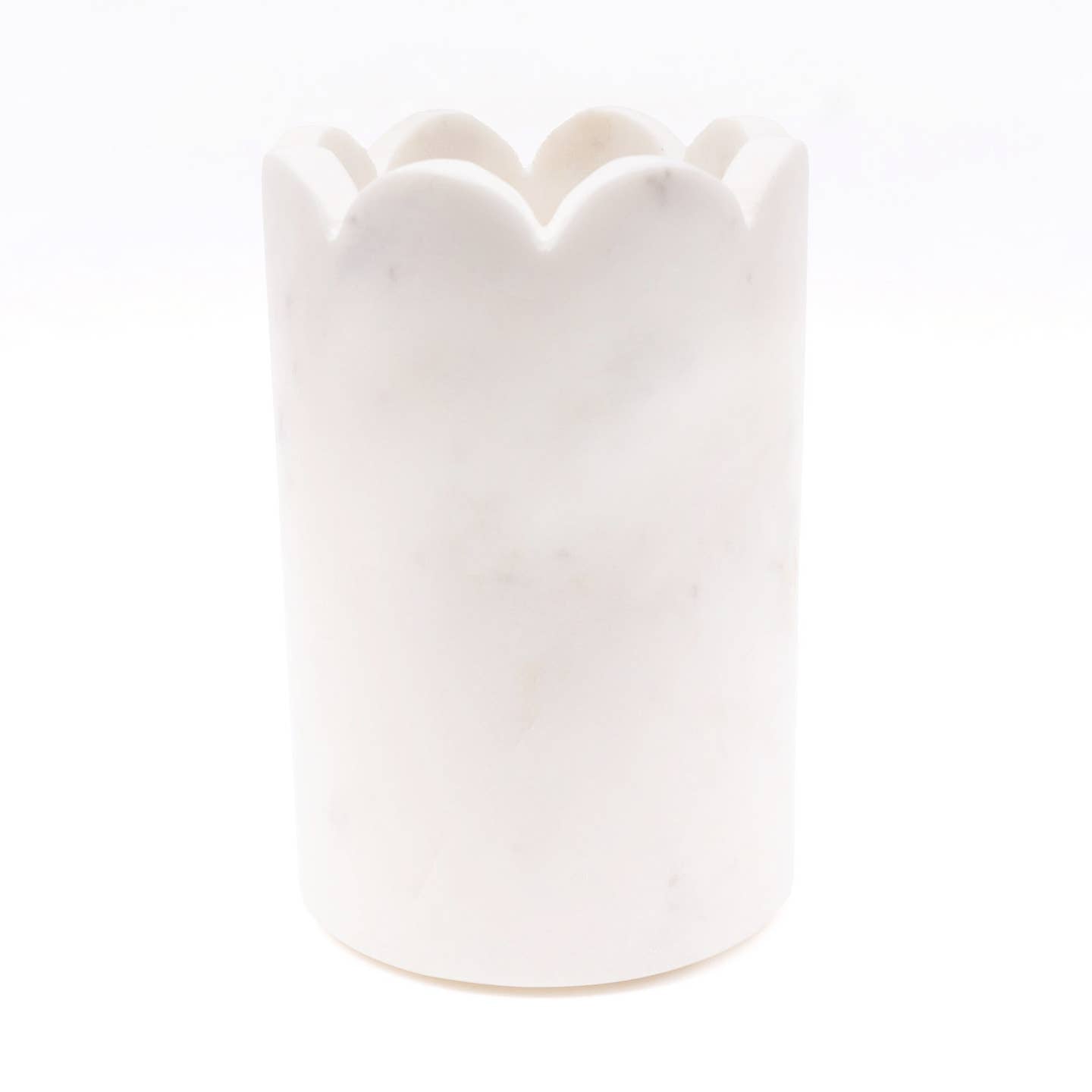 White Marble Scalloped Wine Chiller image 1