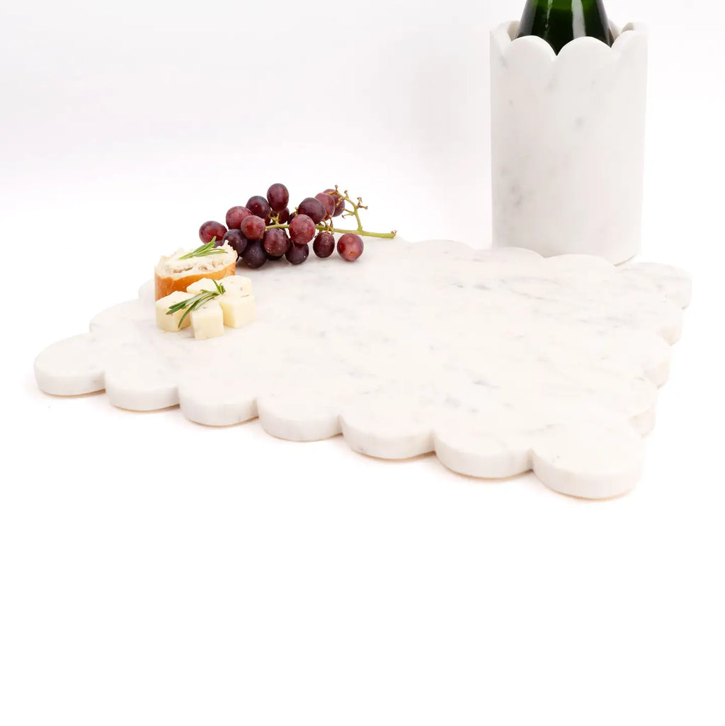 White Marble Scalloped Serving Board image 5