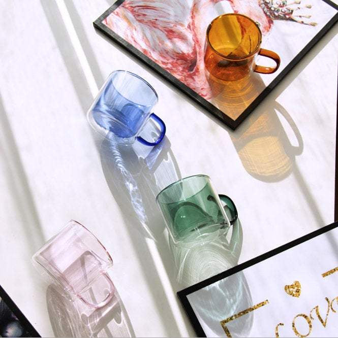 Colored Double Wall Glass Mug image 9