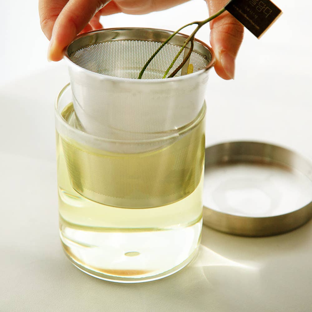 Glass Tea Mug with Stainless Steel Infuser image 2
