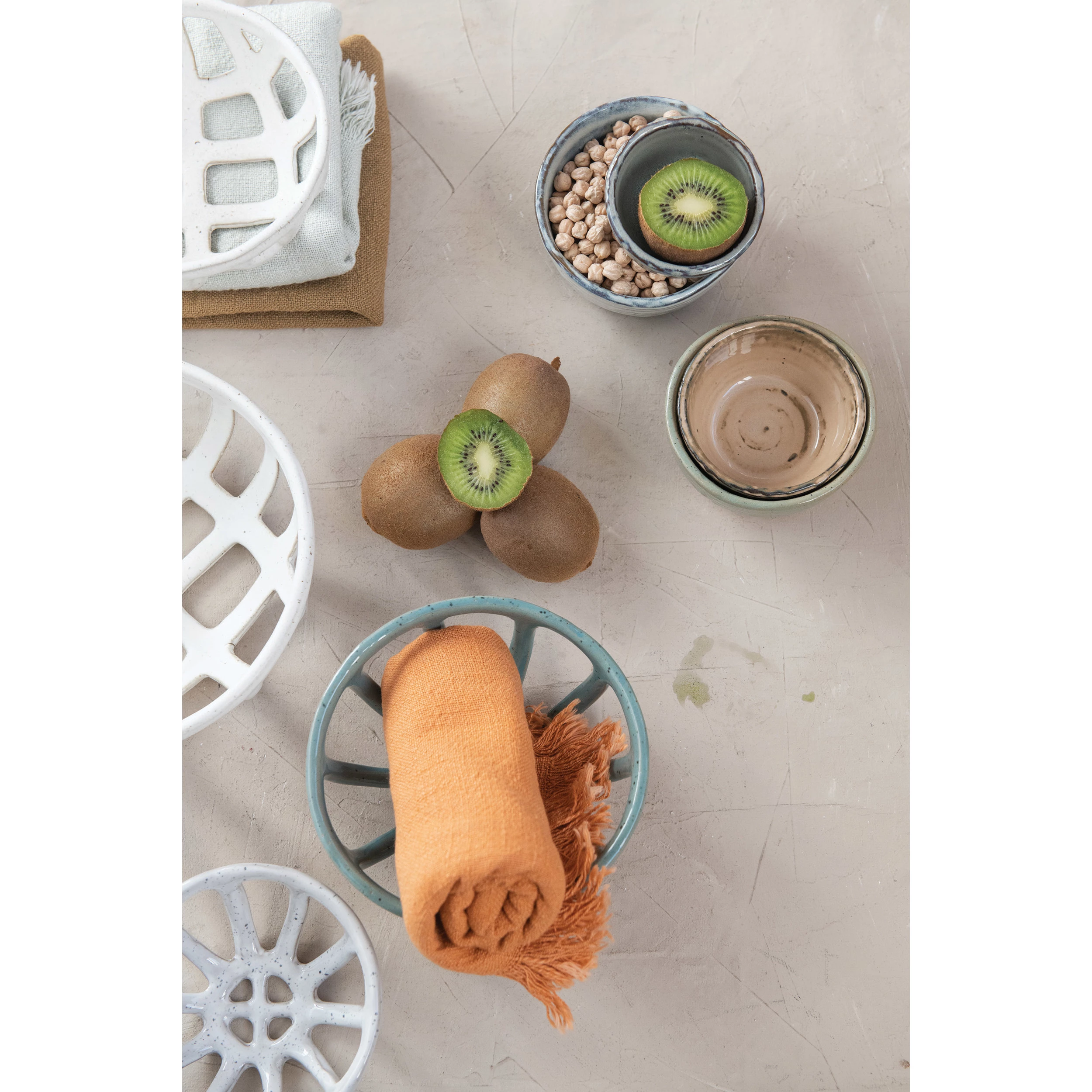 Handmade Stoneware Basket Bowl image 9