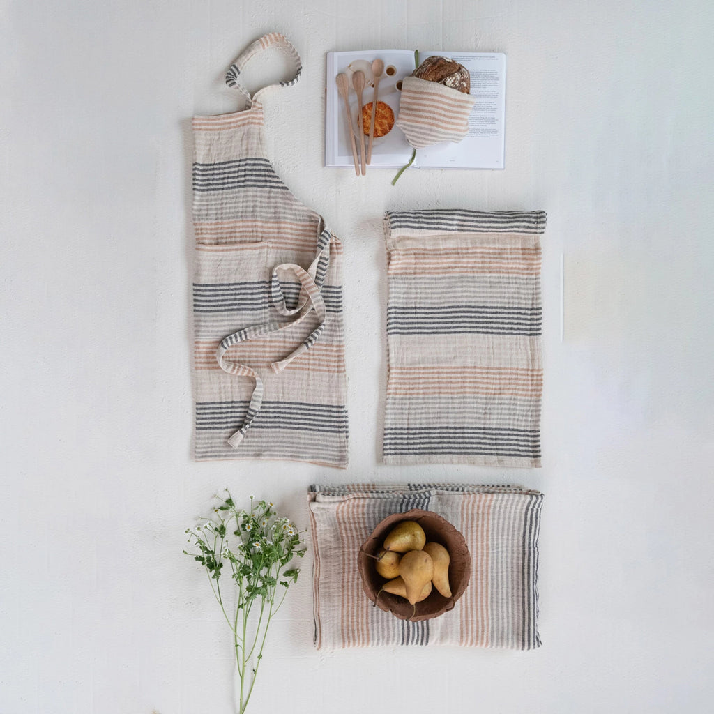 Woven Cotton Apron w/ 2 Pockets image 1