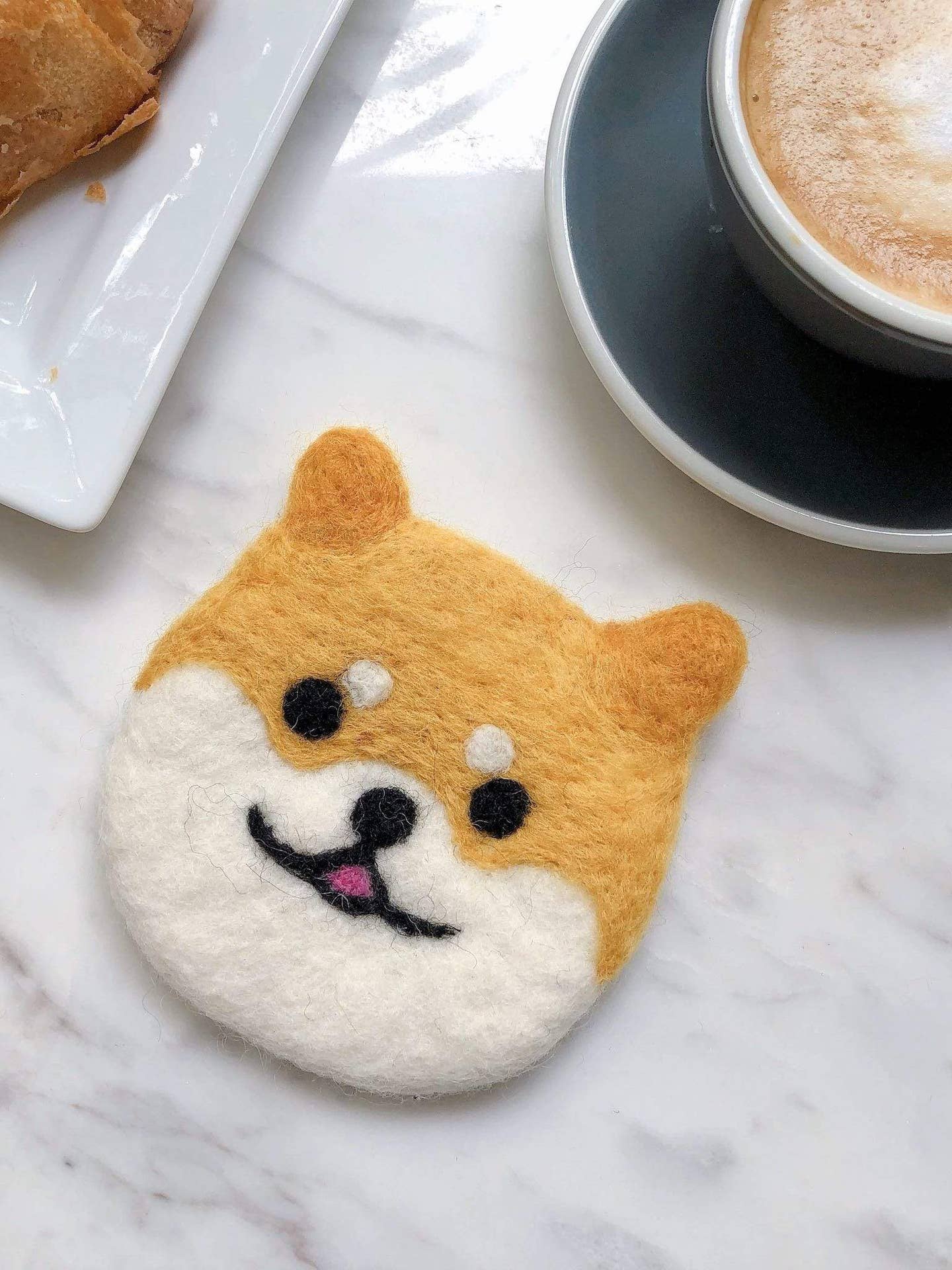 Felt Shiba Inu Dog Coasters - Set of 4 image 0