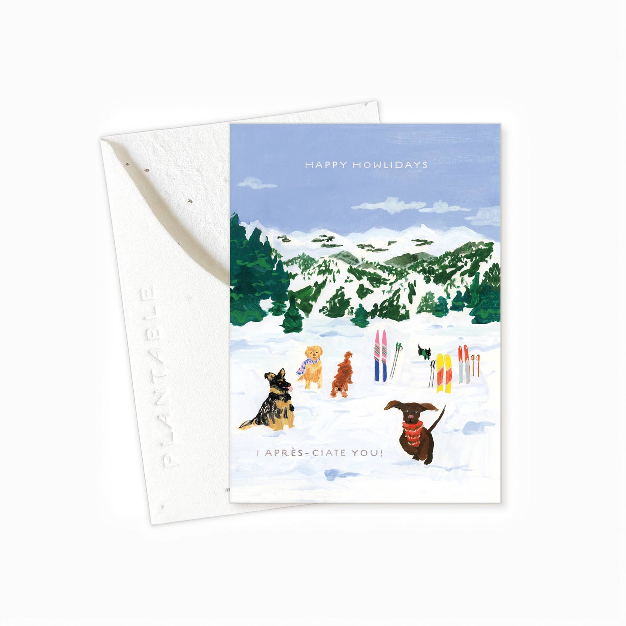 Skiing Pups - Holiday Card (Mini) image 0