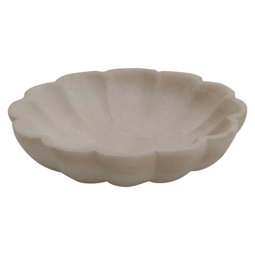 Carved Marble Flower Shaped Dish image 0