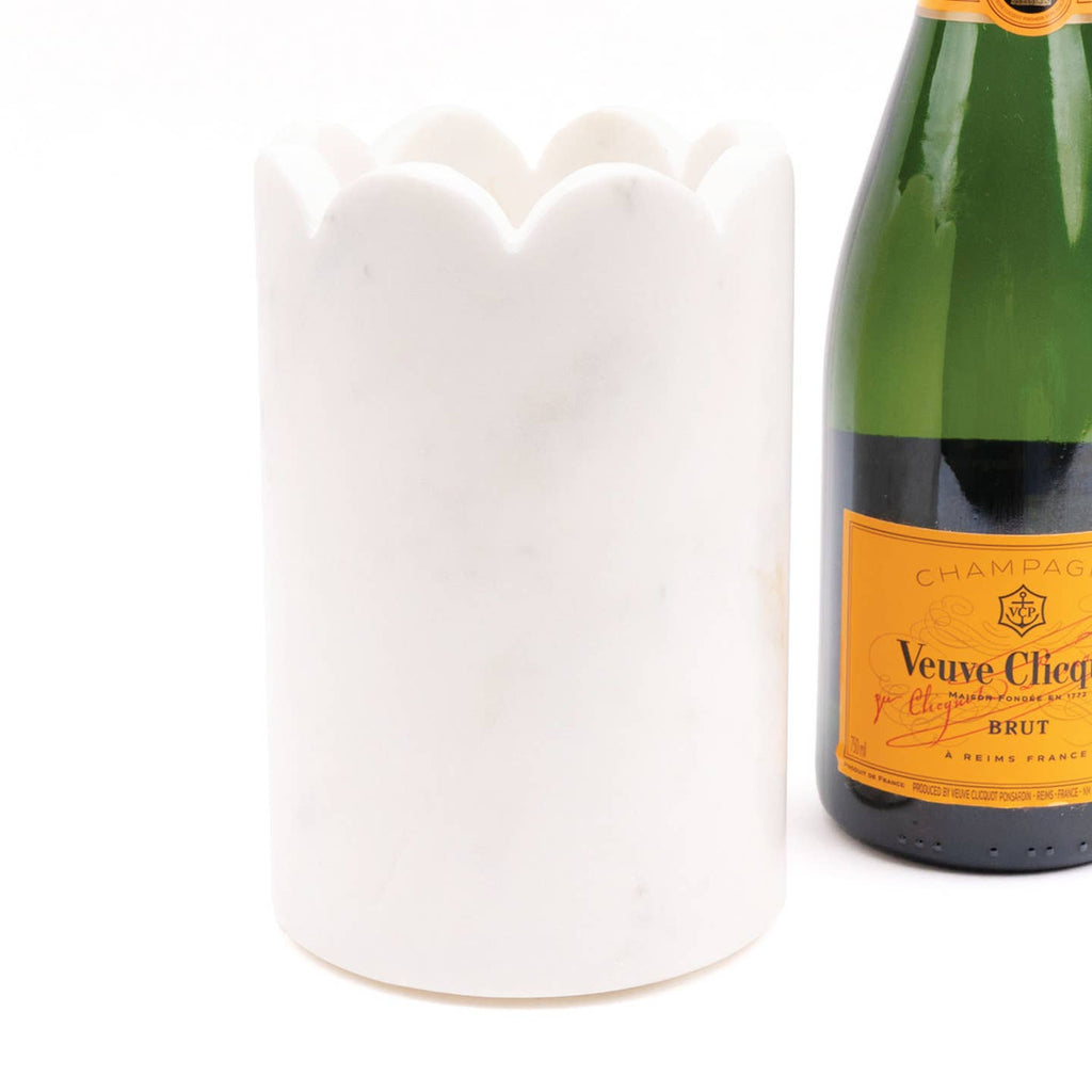 White Marble Scalloped Wine Chiller image 4