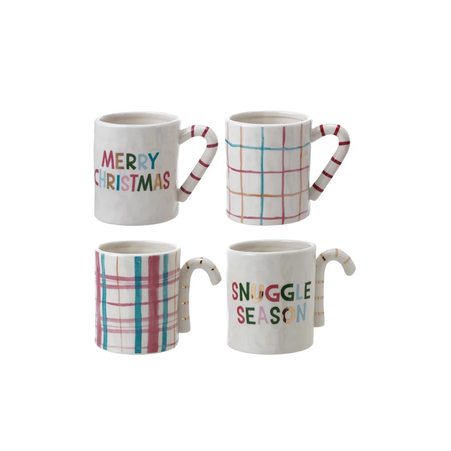 Stoneware Mug with Candy Cane Handle image 0