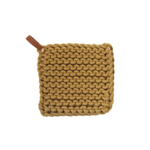 Crocheted Pot Holder Leather Loop image 2