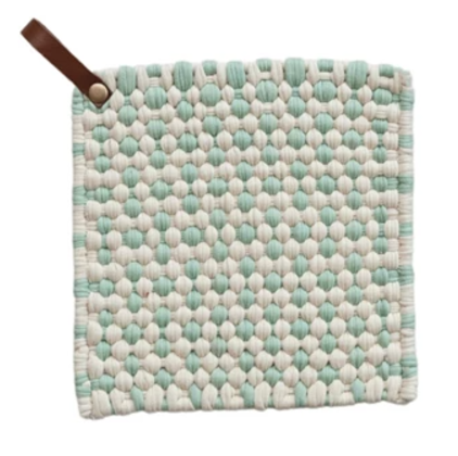 Crocheted Pot Holder with Leather Loop image 4