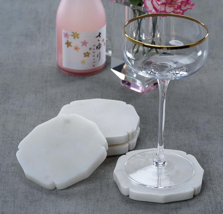 Pietre White Marble Coasters (Set of 4) image 1